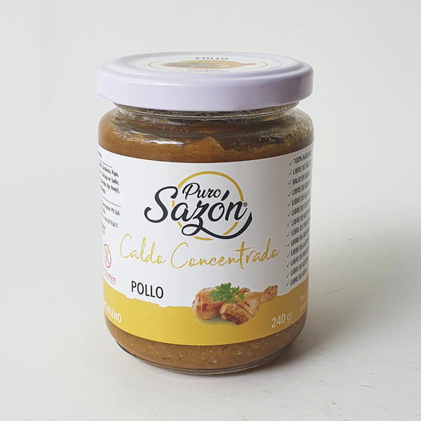Caldo Concentrado 100% Natural de Pollo 240 grs, Puro Sazón