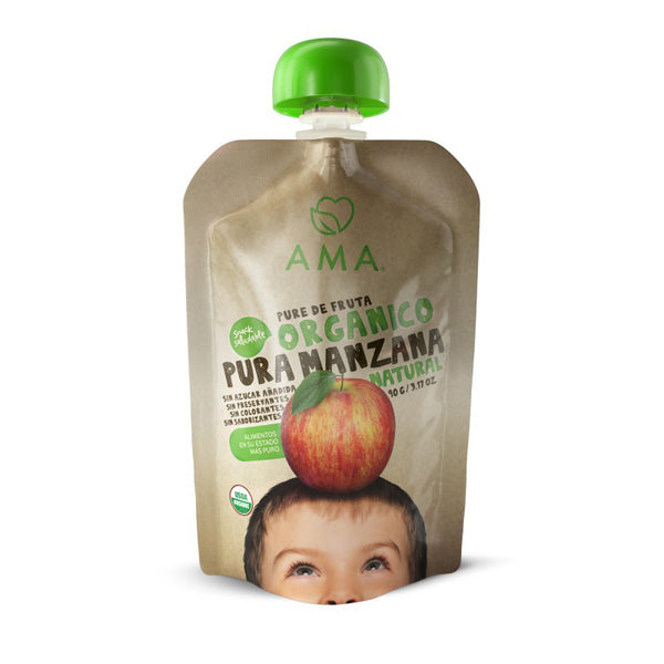 Puré de frutas orgánico manzana 90 grs. Ama